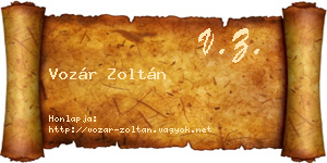 Vozár Zoltán névjegykártya