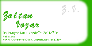 zoltan vozar business card